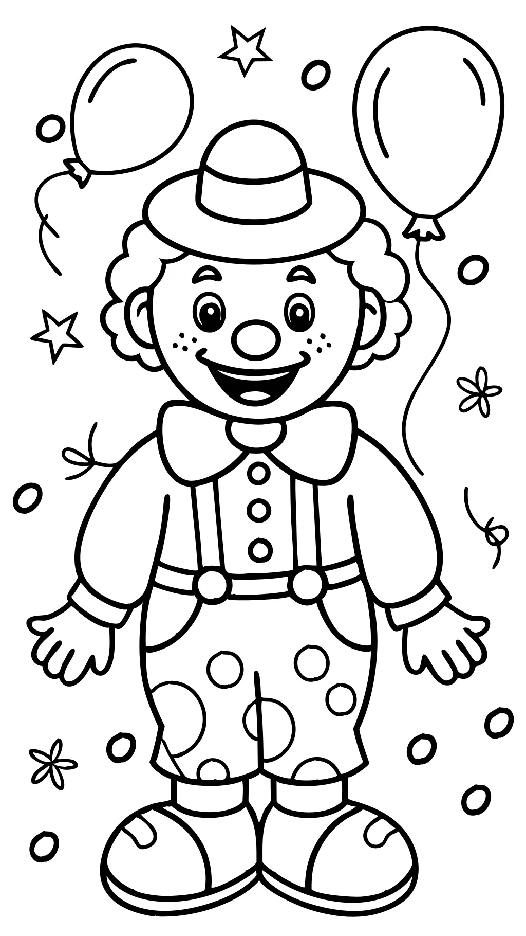 coloring page of a clown